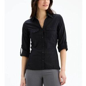 CHRLDR Cheerleader Tracy Poplin Side Rib Button Up Shirt